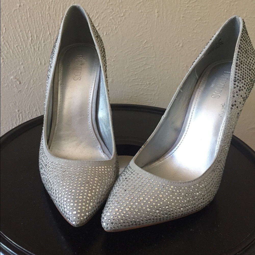 David's Bridal All Over Crystal Pumps